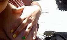 Huge Tits Girlfriend Rubs Boobs Flashing In Public