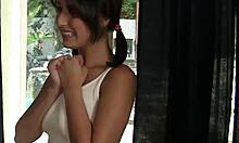 Her husband watches in awe as wife takes facial cumshot from babysitter