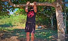 licking her sweaty armpits and salty beach pussy turns me on so much