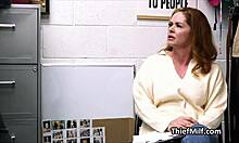 Housewife In Red Lingerie Rides Big Cock At Office Desk