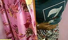 Indian bhabhi rides husband's cock but penis slips out during dirty talk creampie