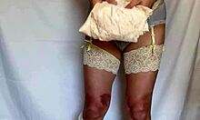 Uniform Sailor Panties Stuffed with Anal Plug Pierced Nipples Tease