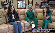 dr tampa probes mara luv shaved pussy vibrator pierced nipples backstage