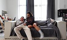 cuckold hubby watches his pierced slut wife slurping bbc in sloppy missionary