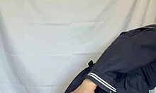 Uniform Sailor Panties Stuffed with Anal Plug Pierced Nipples Tease