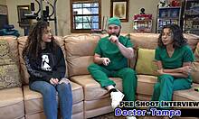 dr tampa probes mara luv shaved pussy vibrator pierced nipples backstage