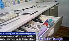 dr tampa probes mara luv shaved pussy vibrator pierced nipples backstage