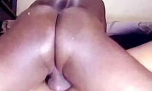 brown ebony rides neighbor's cock wild at home 😈