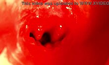 pregnant fuck doll moans through huge cock creampie orgasm close-up