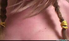 oh man my pigtails bounce while i squeeze and play these huge tits nonstop