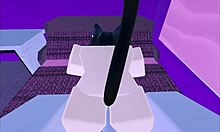 a cute roblox neko in pov teases with blowjob and titjob before begging for your creampie load