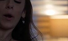 teen sneaks thrills sharing couch with stepdad during scary flick