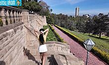 Bianca Bangs Petite Ebony 18yo Girlfriend Outdoors Doggy Creampie Full GFE Experience Backstage