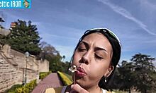 Bianca Bangs Petite Ebony 18yo Girlfriend Outdoors Doggy Creampie Full GFE Experience Backstage