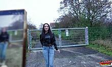 German scout finds Agatha Santos' BIG SAG GY TITS in first porn casting