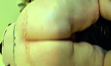 candid sandra's chunky ass cheeks smother face during fat hairy pussy lips licking and sucking