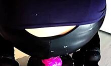 Hot Tranny Kandi Pounds Ass Deep With Thick Purple Dildo In Heels