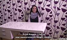 czech brunette undresses tight pussy for doctor casting interview