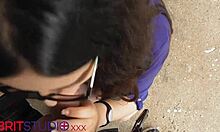 Naughty british teen strokes stranger's cock at train station publicly