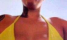 see-through bikini at beach gym piercing draws hungry stares