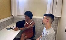 Fucking the gym receptionist bareback deepthroat ebony moan