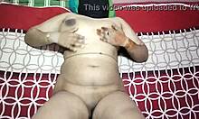 home working curvy aunty's huge saggy natural tits pressed first time