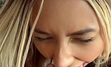 Petite tattooed blonde teen rides big cock pov then rimjob to doggystyle cumshot