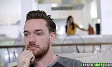 omg claire black's stunning lips on knees sucking deep before bent over creampie cowgirl ride