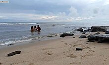 Climbing two babes gaping wet pussy interracial huge tits lick my cum mmm