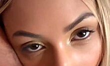 Petite tattooed blonde teen rides big cock pov then rimjob to doggystyle cumshot