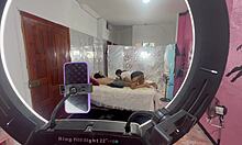 Fat guy rams small cock into two big-ass beauties