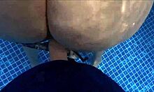 surprised big ass milf caught masturbating by pool now taking rough doggystyle pounding to cumshot