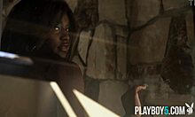 Black teen model victoria antoinette strips ripped clothes bare