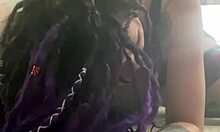 purple dreadlock latina, you take that black master's mean dick good?