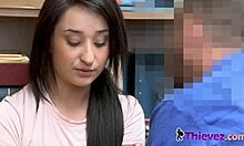 Tiny Titted Teen Thief Takes Bent Over Doggystyle Pounding!