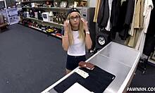 Desperate for her ring, she spreads wide for monster cock creampie payment in hidden pawn cam.