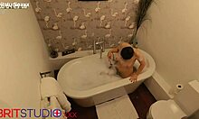 Naughty British Teen Fingering Dripping Wet Pussy in Bath While Neighbor Spies Curiously