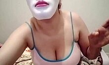 arab muslim babysitter cleans with massive downblouse tit tease