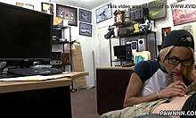 Desperate for her ring, she spreads wide for monster cock creampie payment in hidden pawn cam.