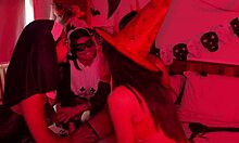witch nuns and demon girls lost in wild halloween lesbian orgy passion