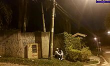 Wife Cheats Outdoors Bends Over for Rough Anal on Street Humiliating Cuckold Husband