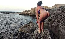 public beach sluts bare big natural tits in flashing frenzy.