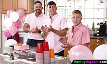 Her 18th birthday explodes in first family orgy gangbang.