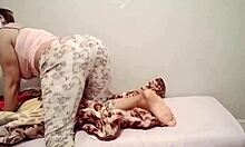 arab muslim babysitter cleans with massive downblouse tit tease