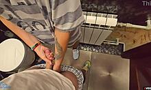 i couldn't hold back my stepsister's pantyhose made me cum so fast