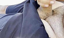 i was jerking off by the pool when this milf grabbed my monster cock and made me explode!