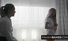 School teens Anny Aurora and Kenzie Reeves share a passionate familybangs evening fuck in uniforms