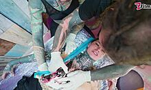 tattooed skinny pair big dick sloppy foursome anal atm riding orgasm