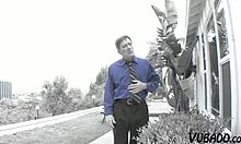 stepdaughter takes huge cum load all over her big natural tits