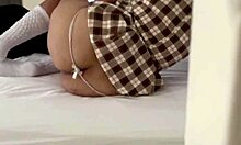 horny stepdaughter gets home from school plays with pussy caught by kinky stepdad